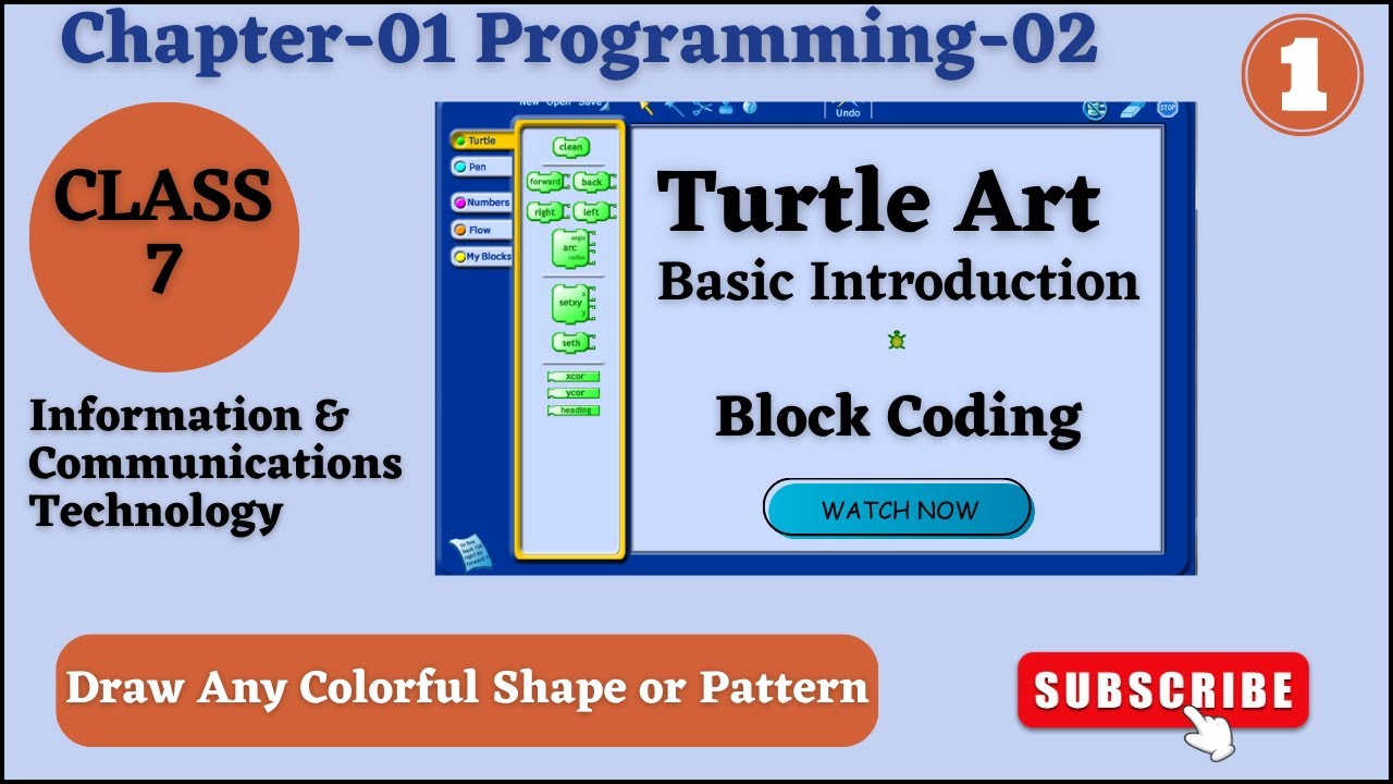 Turtle Art | Basic Introduction | Part-1 | Class 7 ICT | Chapter 1 ...