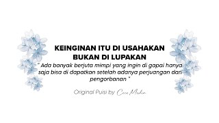 KEINGINAN ITU DI USAHAKAN BUKAN DILUPAKAN-(Puisi Amelia)|KHI Part.56|Cece'Media