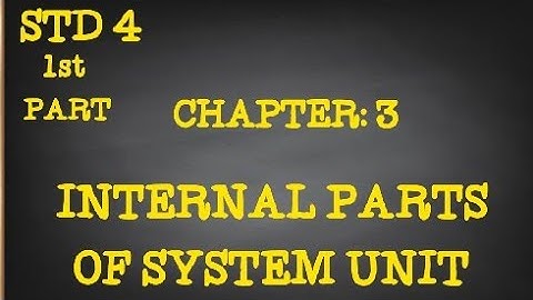 STD: 4|COMPUTER|CH:3|PART:1| INTERNAL PARTS OF SYSTEM UNIT
