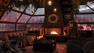 Heavy rain sounds with Thunderstorm for Deep sleep - Cozy Hut Ambience