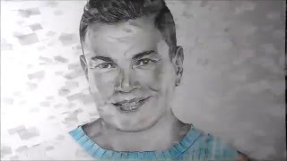 Drawing Amr Diab with pencils - رســــم عمرو دياب بالأقلام الخشب