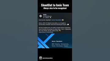 Shoutout to Ionic Framework and Ionic Capacitor Team