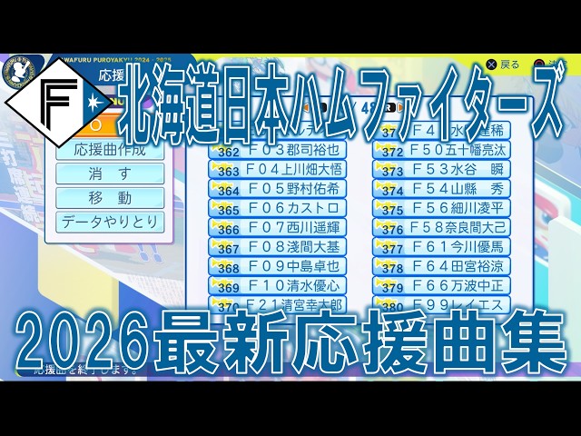 パワプロ】2026 北海道日本ハムファイターズ全選手応援歌【データ配布