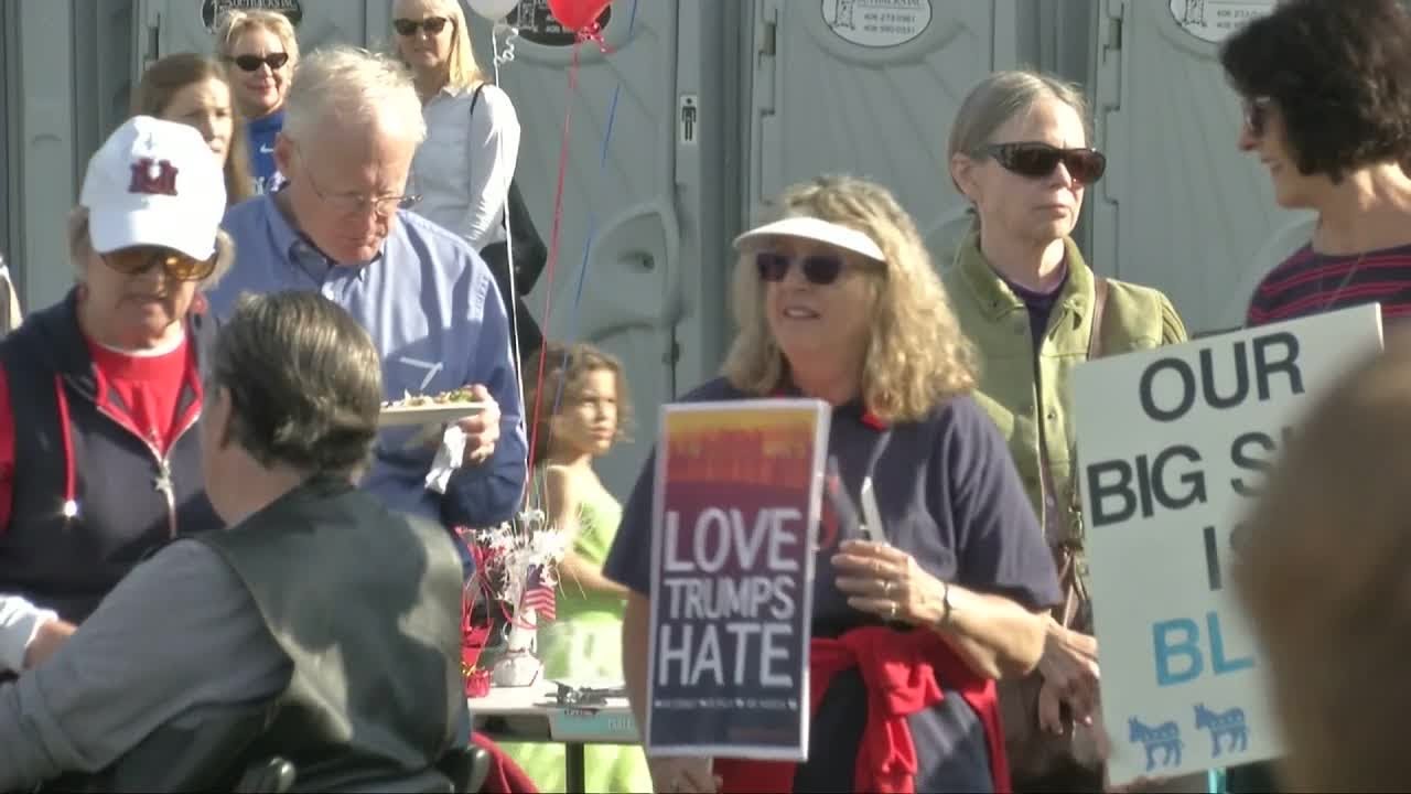 Protesters rally in Missoula to counter Trump rally