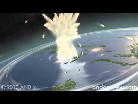 Animation with asteroid hitting Earth