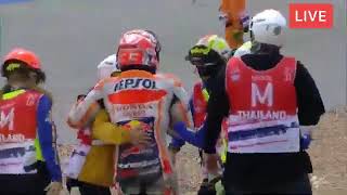 marc marquez crash fp1 motogp thailand 2019