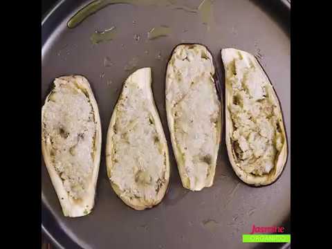 RECEITA DE BARQUINHOS DE BERINJELA COM QUINOA