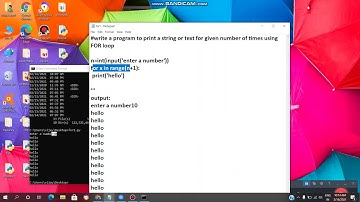 PYTHON:Program to print a STRING for GIven number of times using FOR Loop/VL infotech