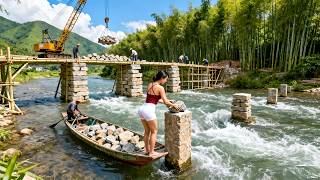 TIMELAPSE | Build a Stone Bridge Arrange Two Stone Pillars and Finish in 48 Hours Tutorial