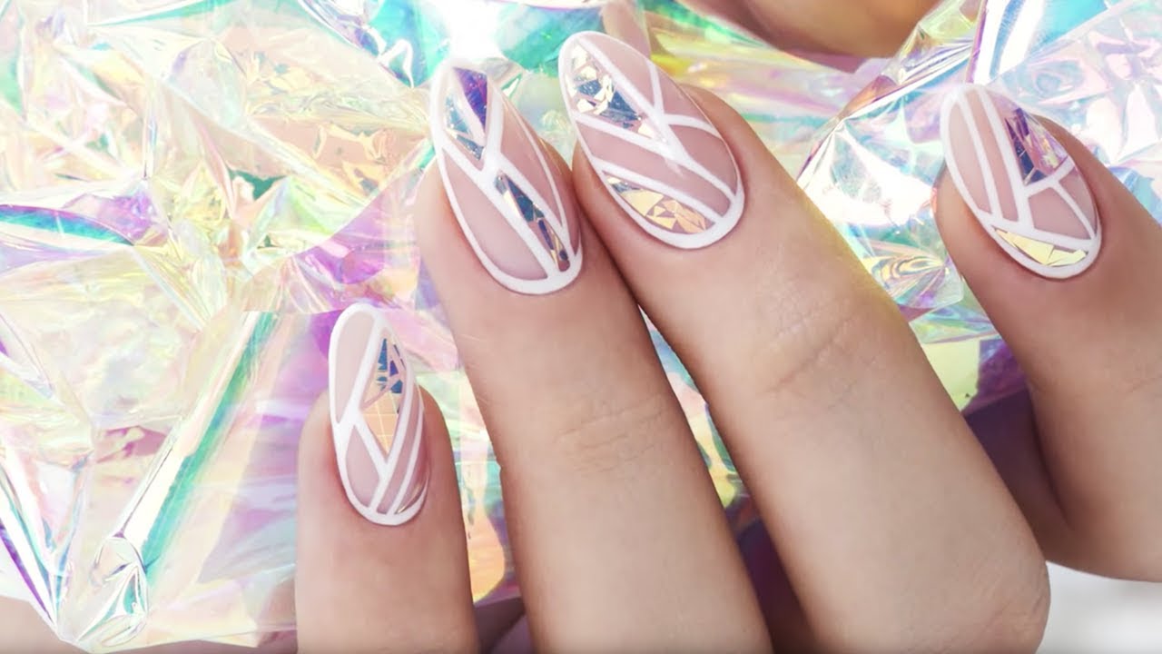 Effect Foil Mermaid Indigo Nails Szklane Paznokcie Videolog How To Make Glass Nails Youtube