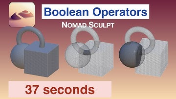 How to do Boolean operations: intersection, difference | 37 seconds | Nomad Sculpt