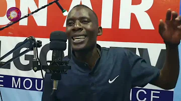 Yona Bless cracking jokes in ELGON RADIO and for the first time performs his songs live