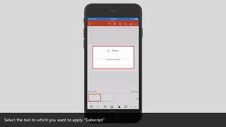 How to apply Subscript to the text in PowerPoint for iPhone