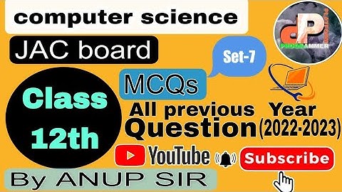 Computer Science MCQ Class 12 || CMS JAC ||MCQ 200 Series-7
