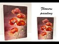 How to paint easy flowers painting / Demonstration /Acrylic Technique on canvas by Julia Kotenko