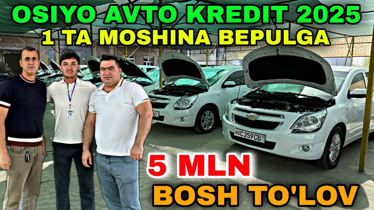 5 MLN BOSH TO'LOV! COBALT GENTRA NARXLARI TUSHDI. OSIYO AVTO KREDITDAN 1 TA MOSHINA BEPUL SOVG'AGA