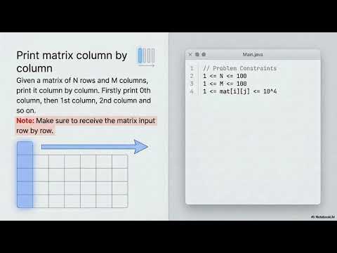 Day09 | P01-04 - Week02 | Row Sum | Matrix Transpose | Matrix row by row | Column by column