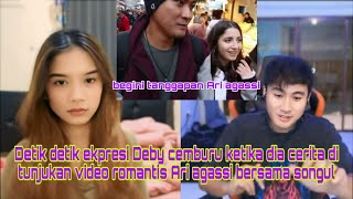 Detik detik ekpresi Deby cemburu ktika dia crita ditunjukan video romantis Ari agassi bersama songul