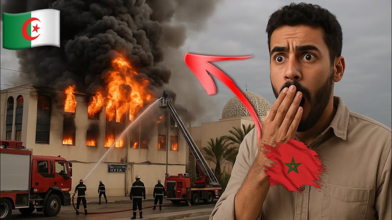 مغربي يستهزأ 🔥النار شعلت فالجامع🇩🇿… والناس تصورو من كل بلاصة