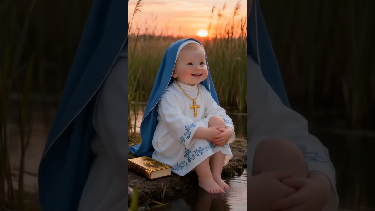 Niña alabando a Dios. 