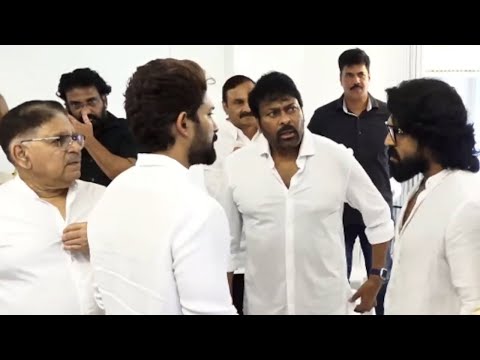 Ram Charan, Chiranjeevi & Allu Arjun at Allu Kanakaratnamma last respects | filmyfocus.com