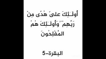 سورة البقرة الآية 5 #القرآن_الكريم #سورة_البقرة #الحمزة_سدراية
