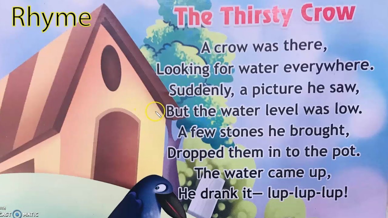 The Thirsty Crow | Rhyme |Nusery | class-1 |UKG |KG|LKG - YouTube