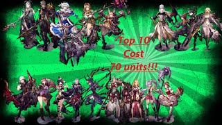 Top 10 cost 70 units - War of the Visions