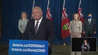 Premier Ford makes an announcement at Queen's Park | Oct 21