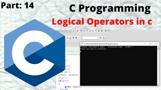 Logical Operators in c | && || operators in c | Comparison operators in c | greater than /less than