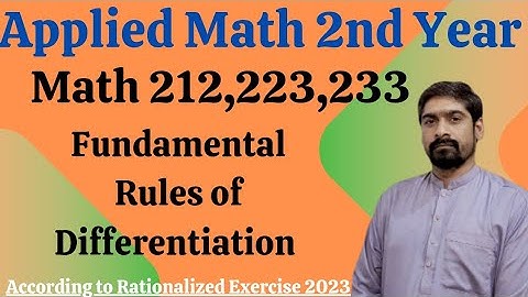 Exercise 2.2 Applied  Math 212, 223, 233 | Fundamental Rules of differentiation