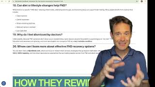 Information Can diet or lifestyle changes help FND Functional Neurological Disorder FAQ Update