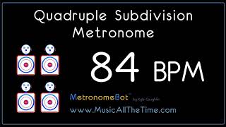 Quadruple subdivision metronome at 84 BPM MetronomeBot