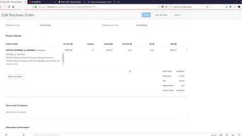 Zoho CRM Creating Purchase Orders from a Sales Order