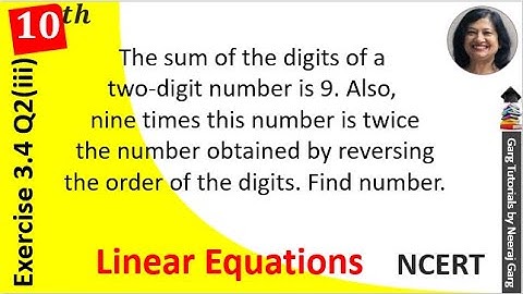 The sum of the digits of a two-digit number is 9 Also nine times | Ch 3 Class 10 Maths Ex 3.4 Q2 iii