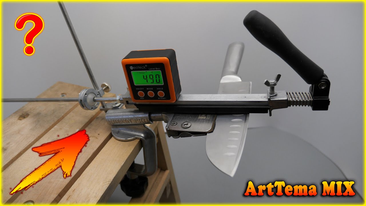 The minimum sharpening angle of a kitchen knife Santoku on a sharpener