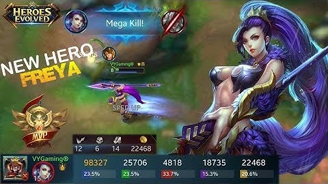 Heroes Evolved - New Hero Freya Gameplay | Epic Comeback!!! [MVP]