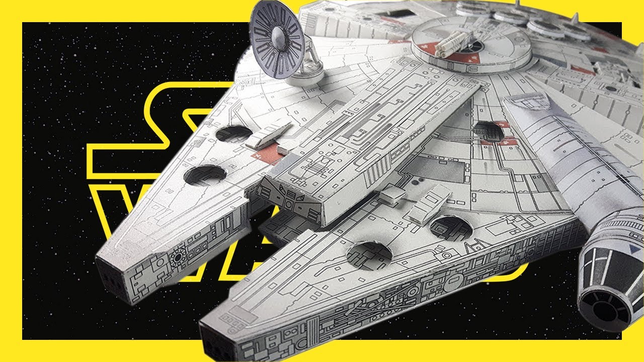 Cómo HACER el HALCÓN MILENARIO de PAPEL 😱🍥, 🚀 de STAR WARS 🌑, Papercraft