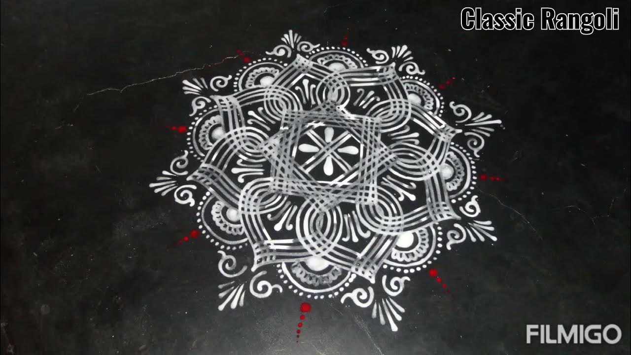 Arisi maavu kolam / Classic Rangoli - YouTube