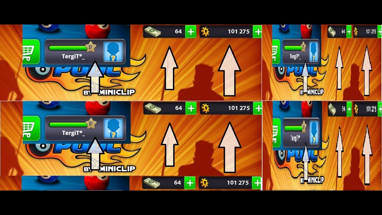 8 Ball Pool - New Acc CashTrick Lv6 & 64Cash & 100k Coins