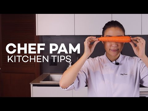 How to Roll Cut a Carrot วิธีการหั่นแครอท by Chef Pam