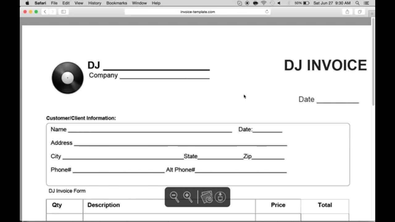 Free DJ (Disc Jockey) Service Invoice Template  PDF  WORD  EXCEL Pertaining To Invoice Template For Dj Services