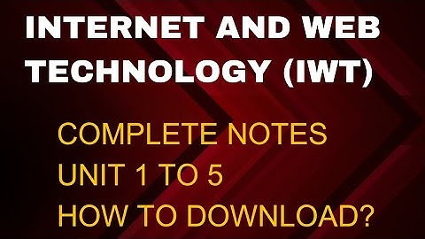 Internet And Web Technology RGPV BTech 5th Semester | Important Questions