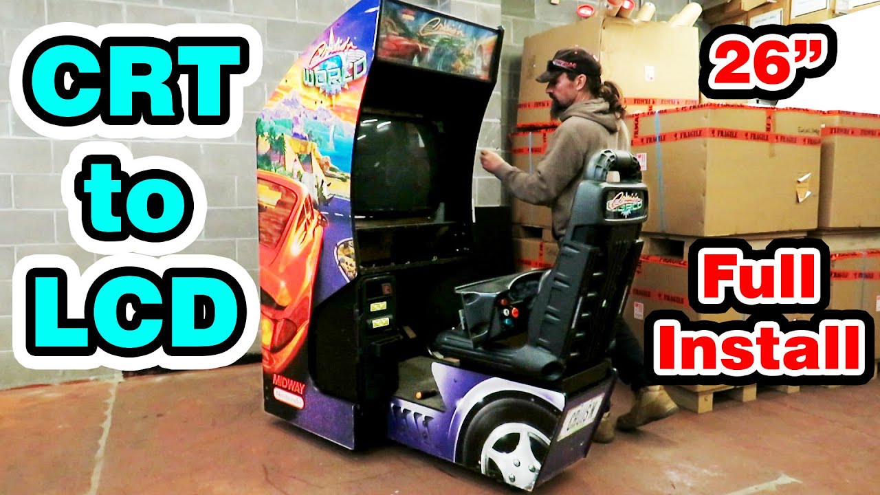 Arcade CRT to LCD Full Install - 26inch 4:3 LCD Monitor - Midway Cruis'n World Arcade Machine