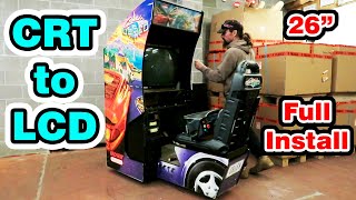 Arcade Crt To Lcd Full Install - 26Inch 43 Lcd Monitor - Midway Cruisn World Arcade Machine