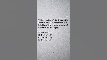Negotiable Instruments Act  MCQ Question Answer
