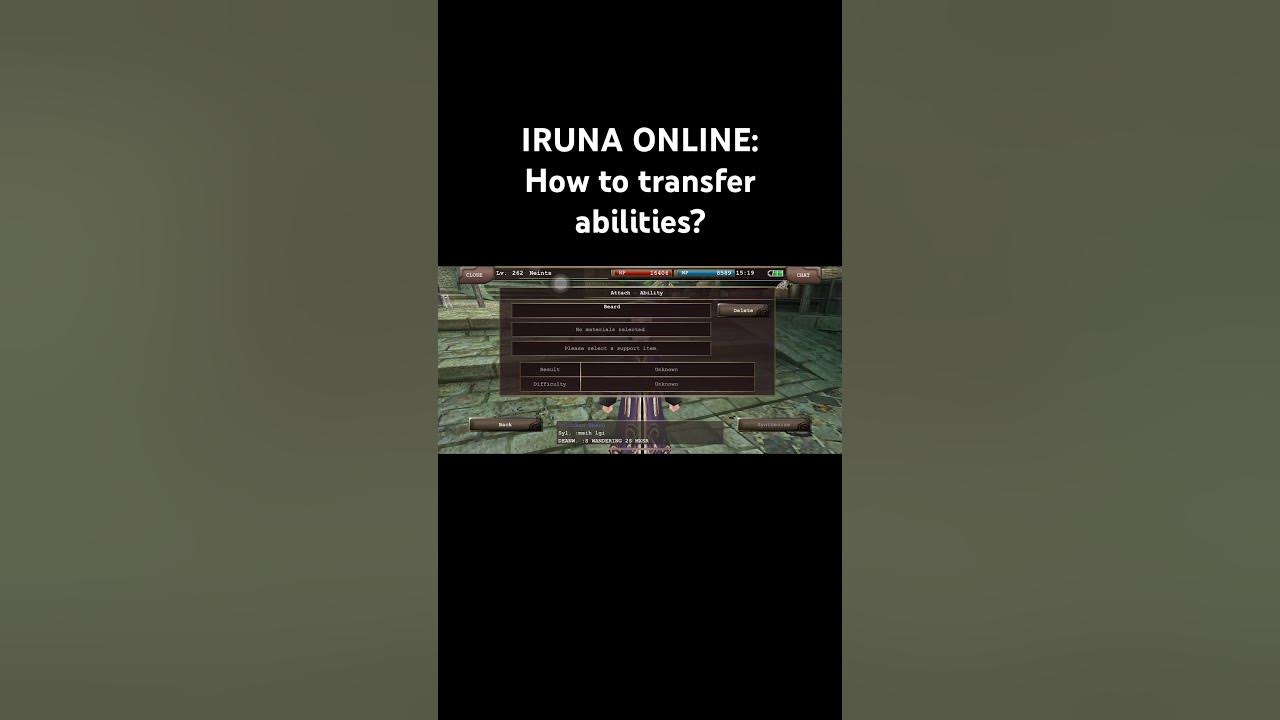 Iruna Online Guide How to transfer equipment abilities YouTube