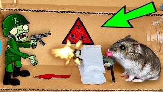 ‍♂ HAMSTER Escapes the Amazing Maze and Traps [OBSTACLE COURSE]+ ZOMBIES