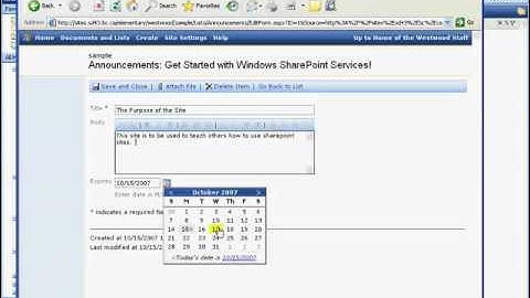 Lesson 2   Sharepoint   Creating Announcements