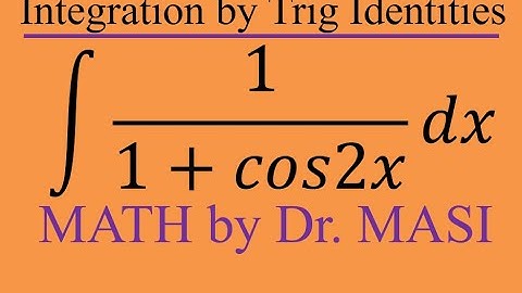 Integral of 1/(1+cos(2x)), How to integrate, Indefinite Integral, Integration, Calculus